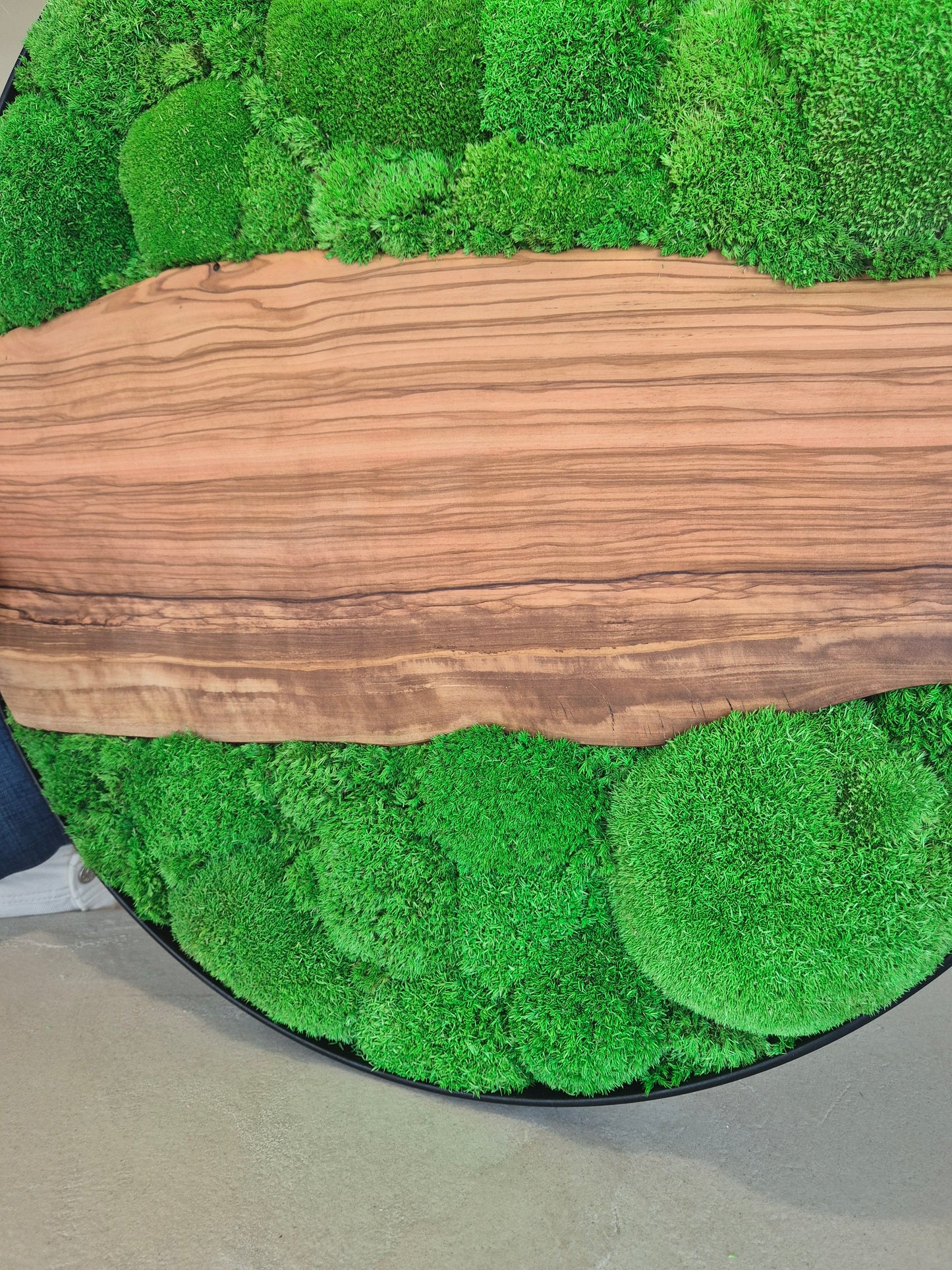Cadre végétal 60cm avec bois d'olivier et mousse stabilisée